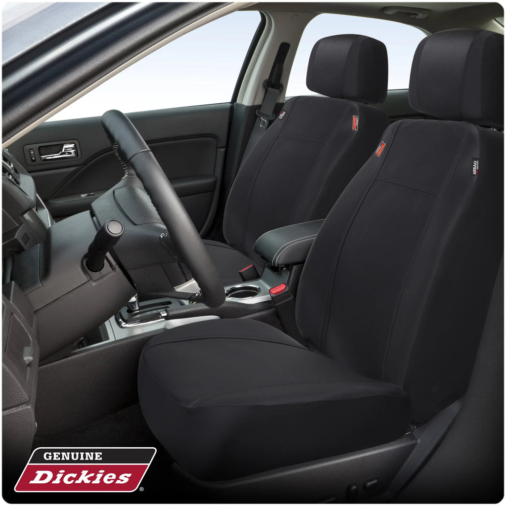 Dickies 2-Piece Black Puncture-Resistant Front Car, Truck, SUV Seat Covers, Protect from Pets, Universal Fit