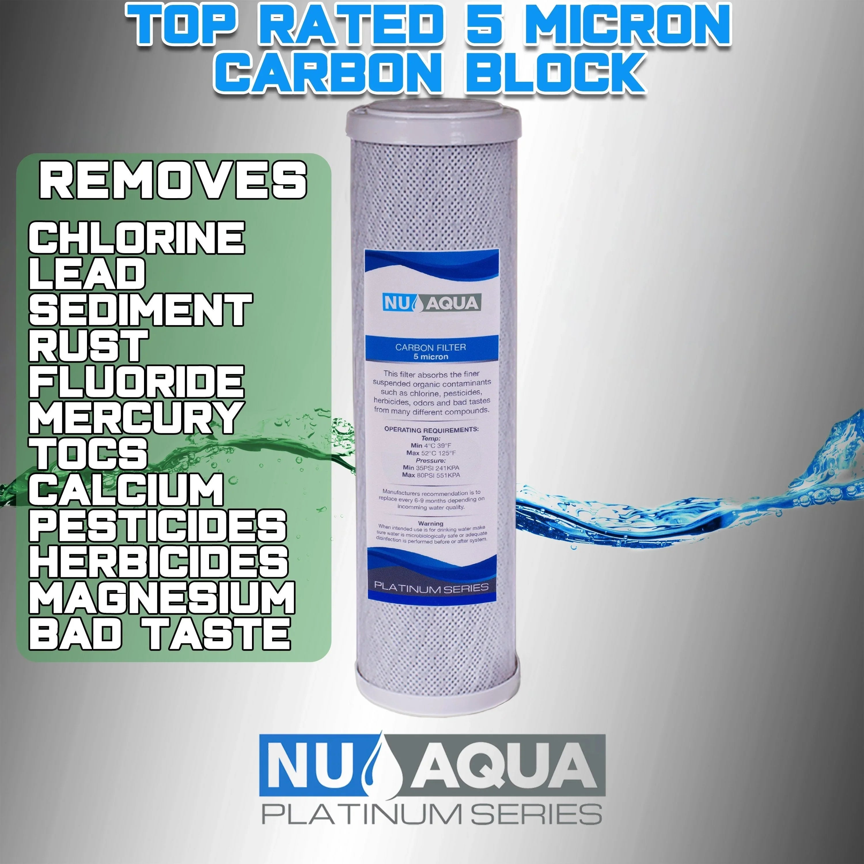 NU Aqua 1 Stage Countertop Water Filtration System