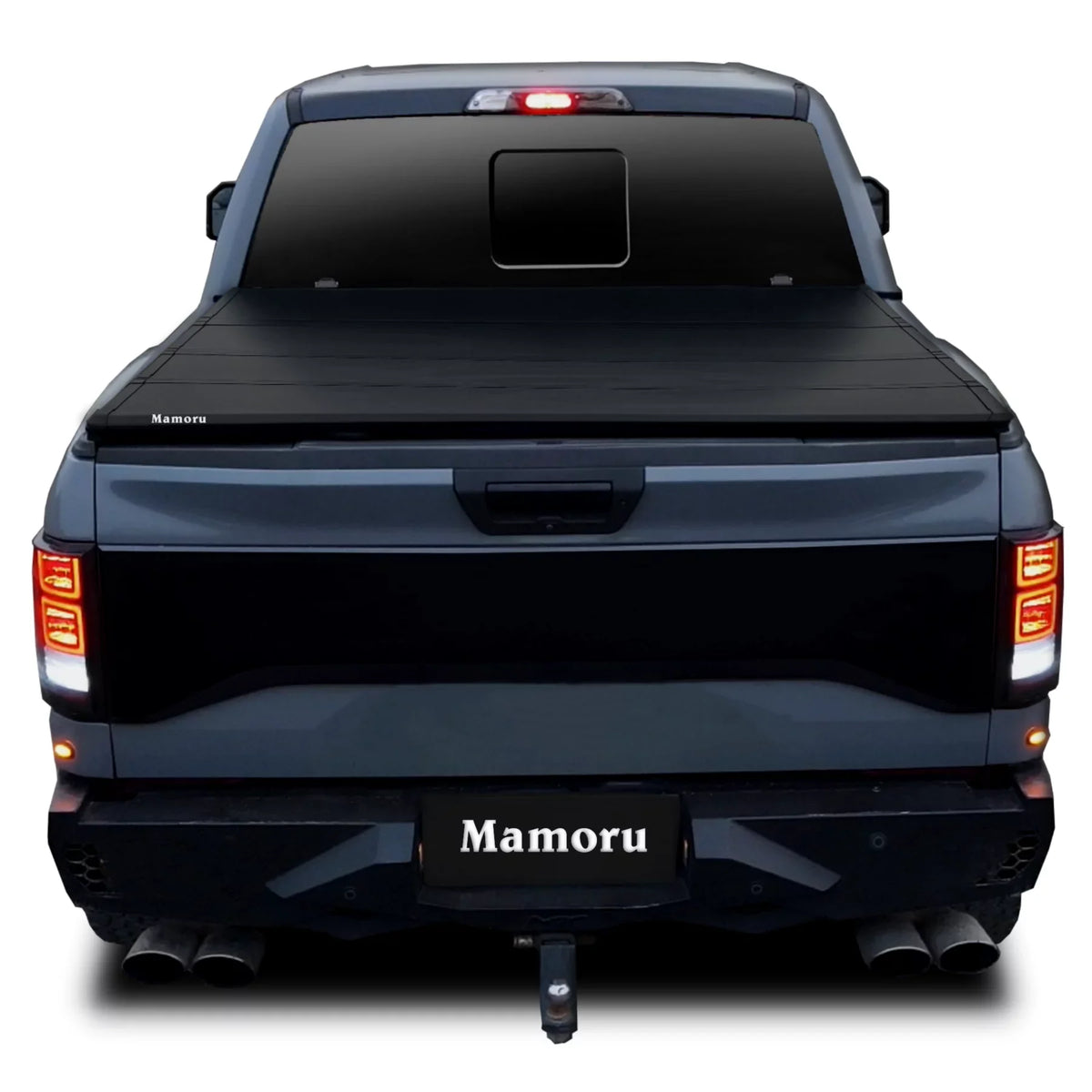 Mamoru Hard FRP Quad-Fold Solid Tonneau Cover Compatible with 2016 2017 2018 2019 2020 2021 2022 2023 Tacoma 6' / 73.7" Truck Bed Cover | Fit for Deck Rail System