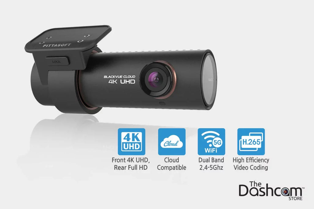BlackVue DR900S-1CH Single Lens 4K GPS WiFi Cloud-Capable Dashcam w/ 128 Gigabytes Memory Card