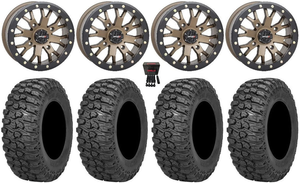 System 3 SB-4 Bronze (4+3) 15" Wheels 32" Trail Saw 2.0 Tires Can-Am Commander Maverick Renegade Outlander Defender