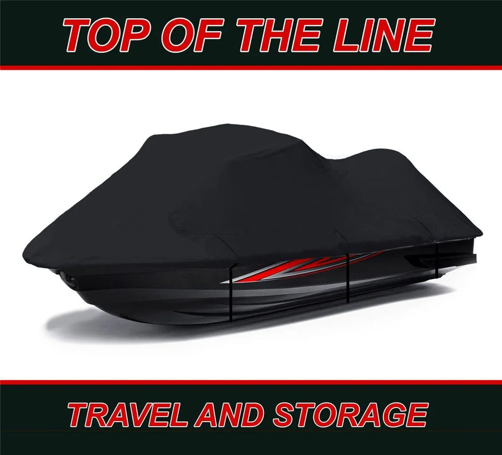 BLACK 600 DENIER JetSki Cover Compatible for Jet Ski PWC Cover Sea Doo Sea-Doo Bombardier RX DI 2000 2001 2002 2003 2 Seater