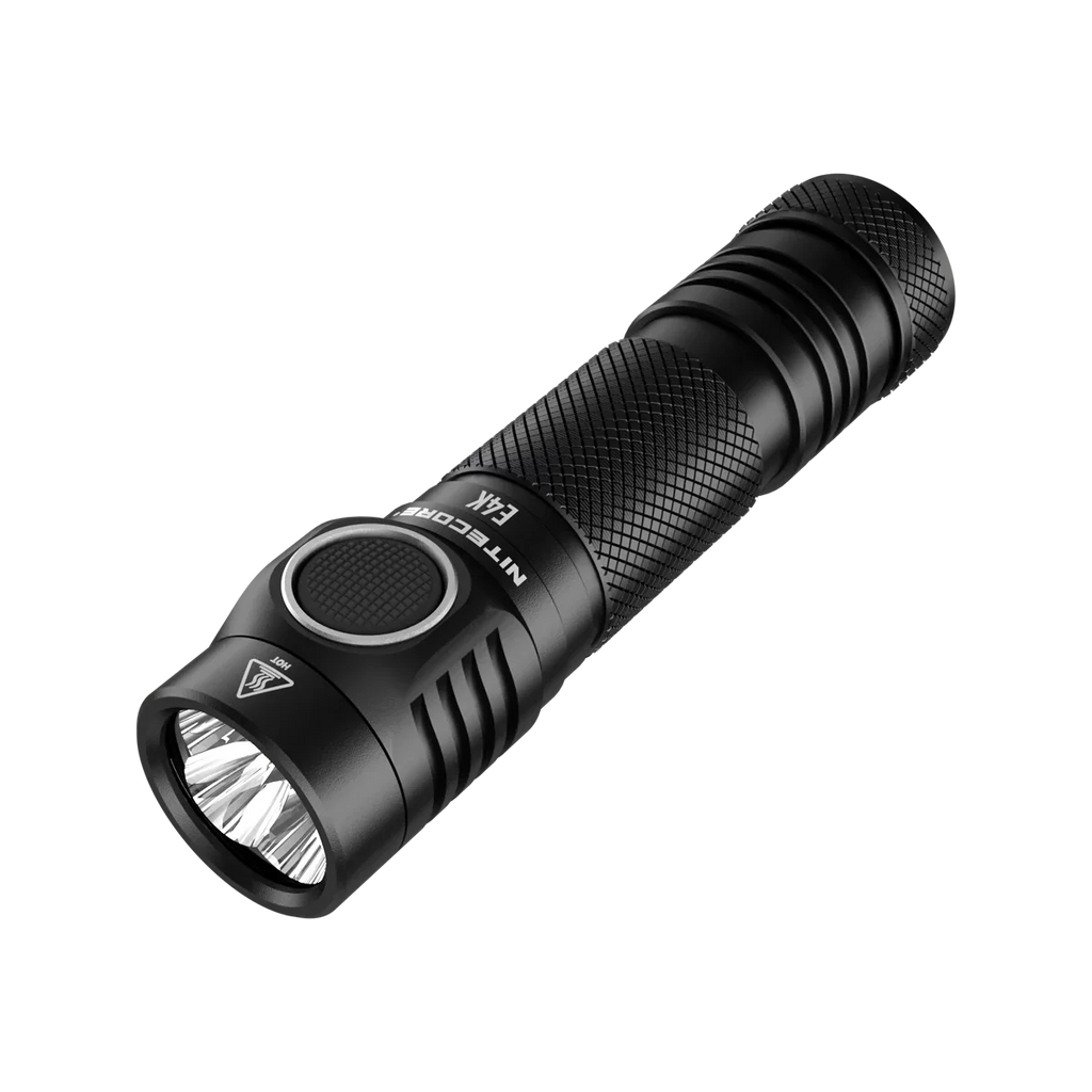 NITECORE E4K Next generation 21700 Compact EDC Flashlight - 4x CREE XP-L2 V6 - 4400 Lumens w/ 1x NITECORE 21700 Rechargeable Li-ion Battery and FREE Eco-Sensa Battery Case