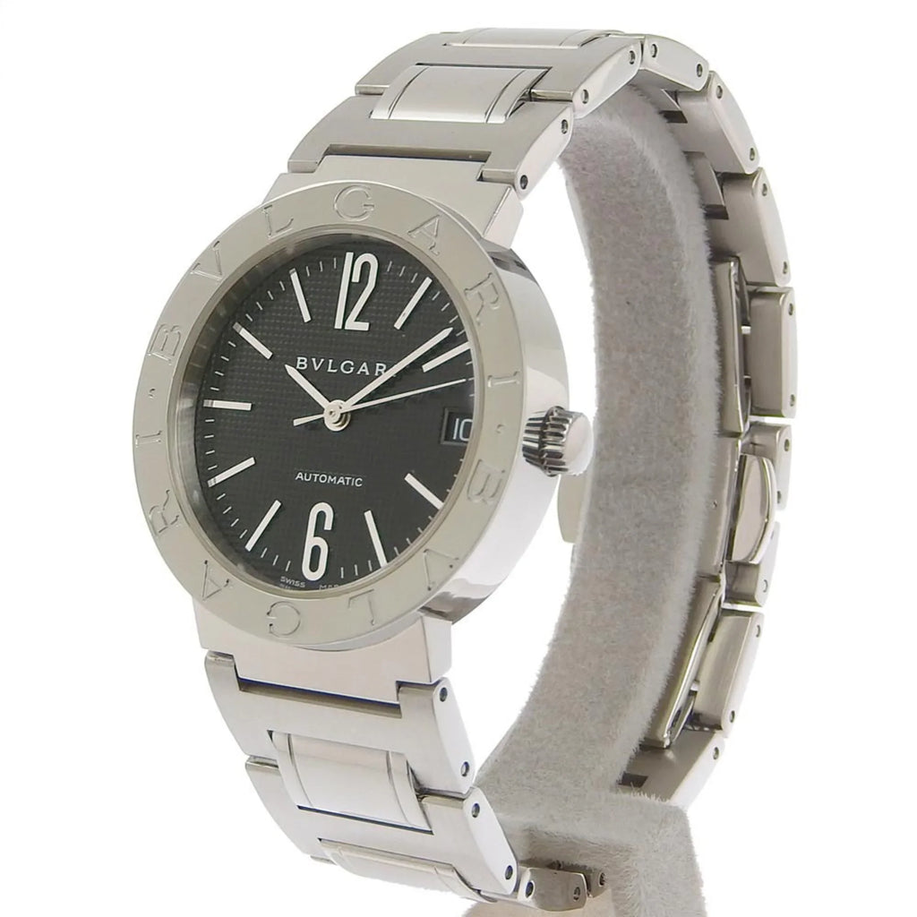 Pre-Owned BVLGARI Bulgari BB33BSS AUTO stainless steel self-winding boys black dial watch (Good)
