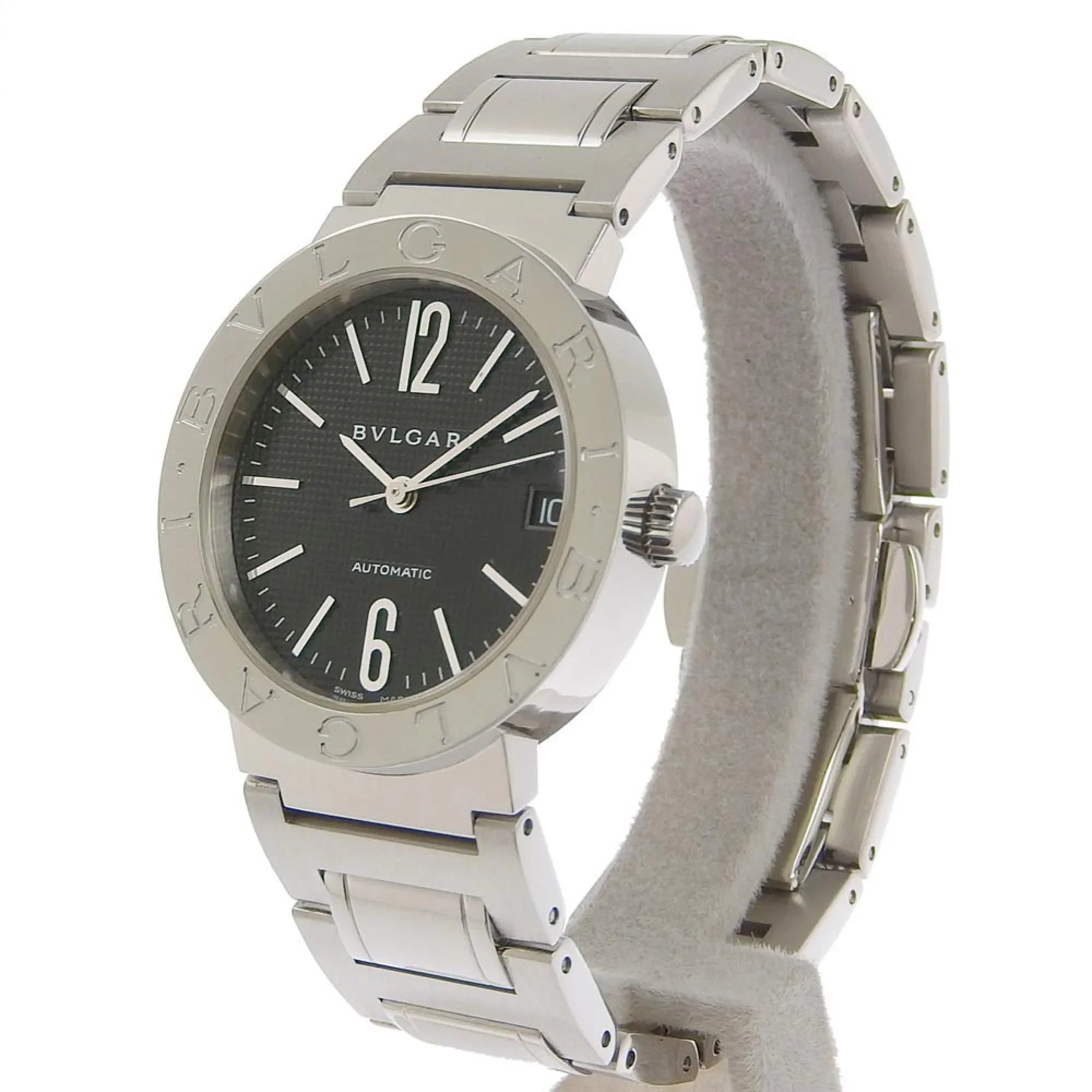 Pre-Owned BVLGARI Bulgari BB33BSS AUTO stainless steel self-winding boys black dial watch (Good)