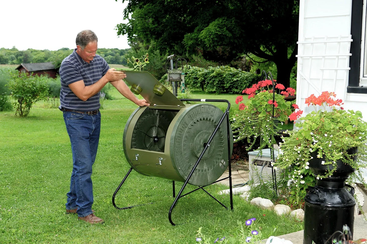 Mantis Compact ComposTumbler CT02001 Easy-to-Load Easy-to-Empty with No Bending - Sturdy and durable, Holds 88 Gallons, Low Cost Per Gallon