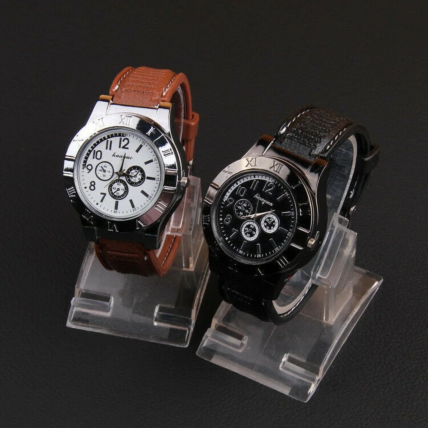 Men's Lighter Watch Flameless Outdoor Windproof USB Watch USB Rechargeable Rubber Strap Gift