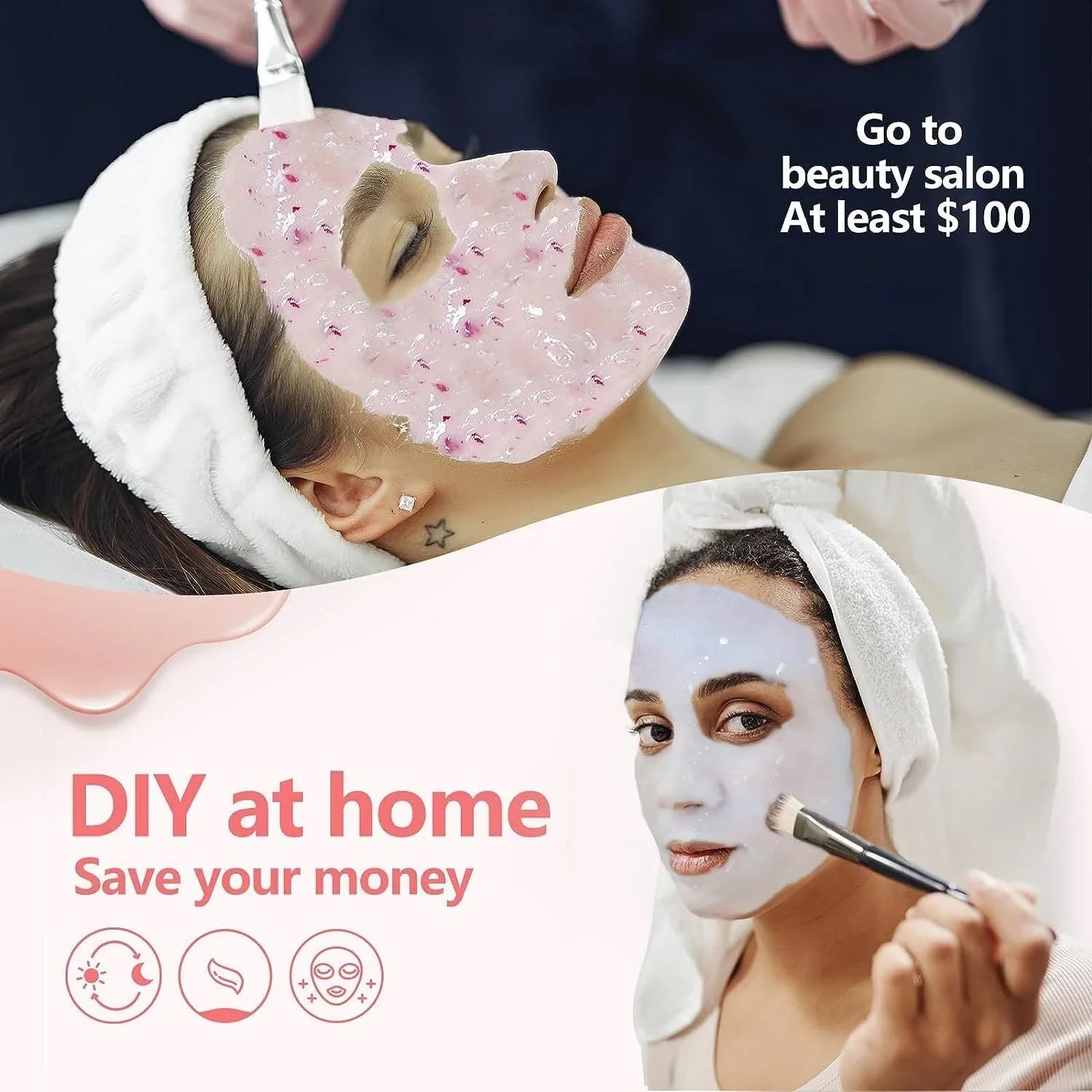 Jelly Mask Peel Off Face Masks SkinCare, Natural Gel Powder for Facial Mask, Professional hydrojelly Mask, Moisturizing & Hydrating 23 Fl Oz DIY Facial Skin Care Peel Off (2K GOLD)