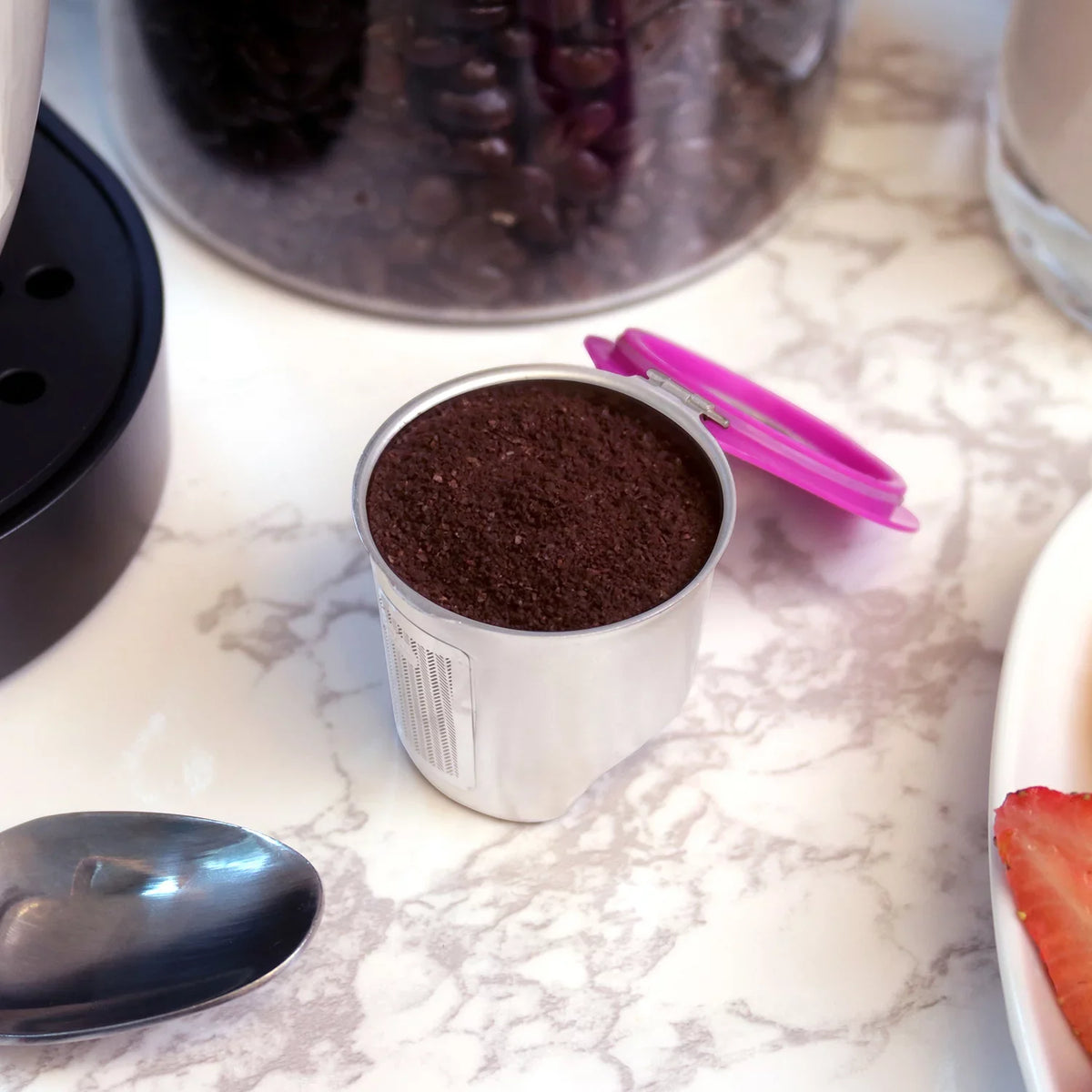Perfect Pod 2-Pack Cafe Fill Stainless Steel Reusable Coffee Pod Micro-Etched Metal Filter, Compatible with Keurig Single Cup Coffee Makers & Select Other Models