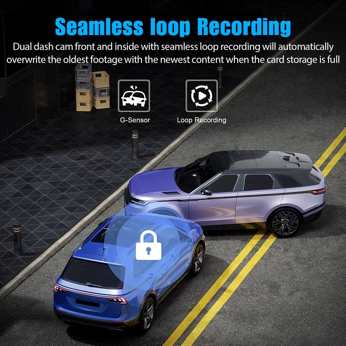 HD 1080P Car Dual Dash Cam, Front/Rear/Inside Dual Lens Dash Camera, Video Recorder Camera with G-sensor