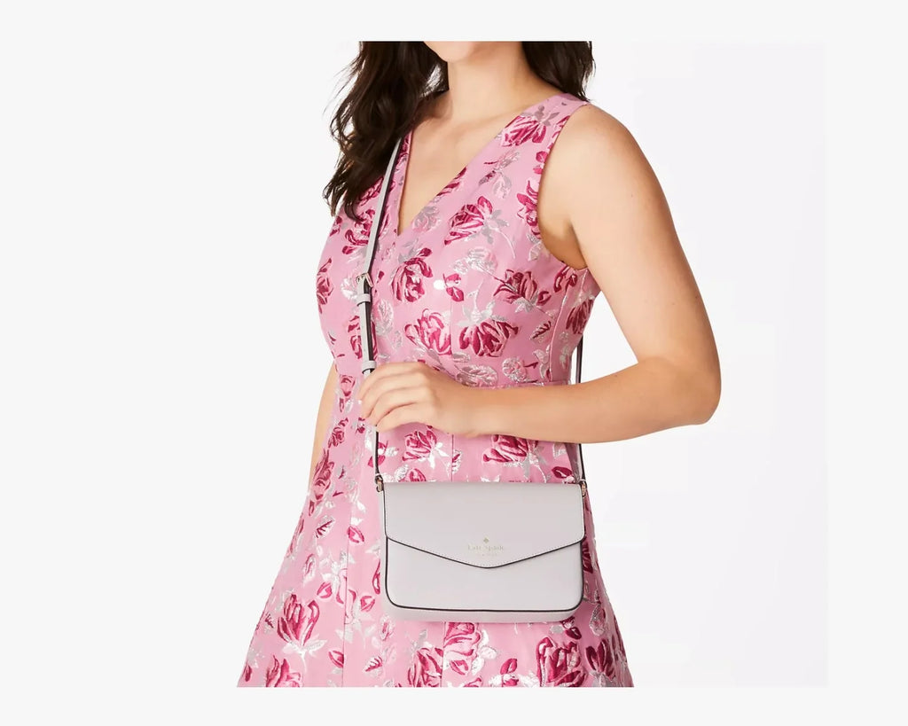 Kate Spade Sadie Envelope Crossbody K7378 PLATINUM GREY