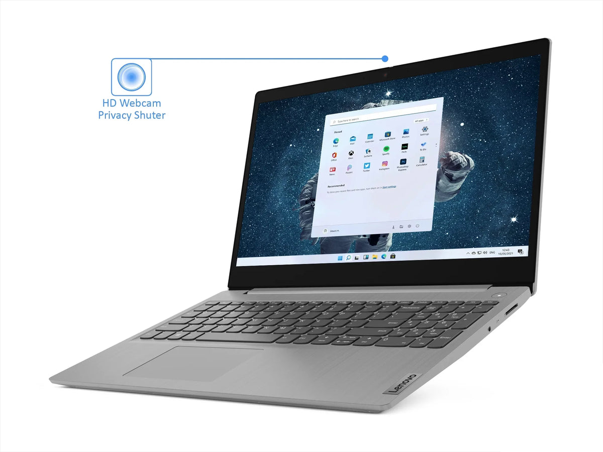IdeaPad 3i Portable computer, 15.6" FHD Display, Intel Core i3-1115G4 Upto 4.1GHz, 12GB RAM, 256GB NVMe Solid-state drive, HDMI, Card Reader, Wi-Fi, Bluetooth, Microsoft Windows 11 Pro S
