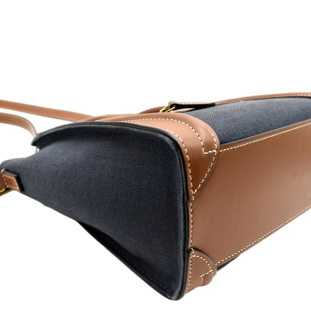Pre-owned CELINE Luggage Denim Leather Tote Crossbody Bag Bicolor