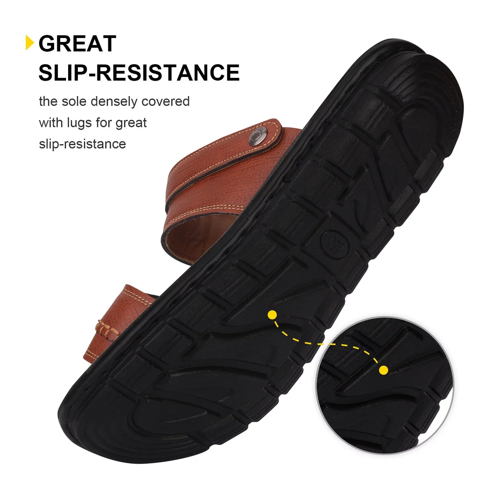 ILJNDTGBE Sandals for Men Leather Hiking Sandals Men Summer Two Wear Buckle Strap Casual Open Toe Flat Soft Bottom Breathable Shoes Sandals