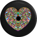 2018 2019 Wrangler JL Backup Camera Psycodelic Heart Hippie Love Spare Tire Cover for Jeep RV 32 Inch