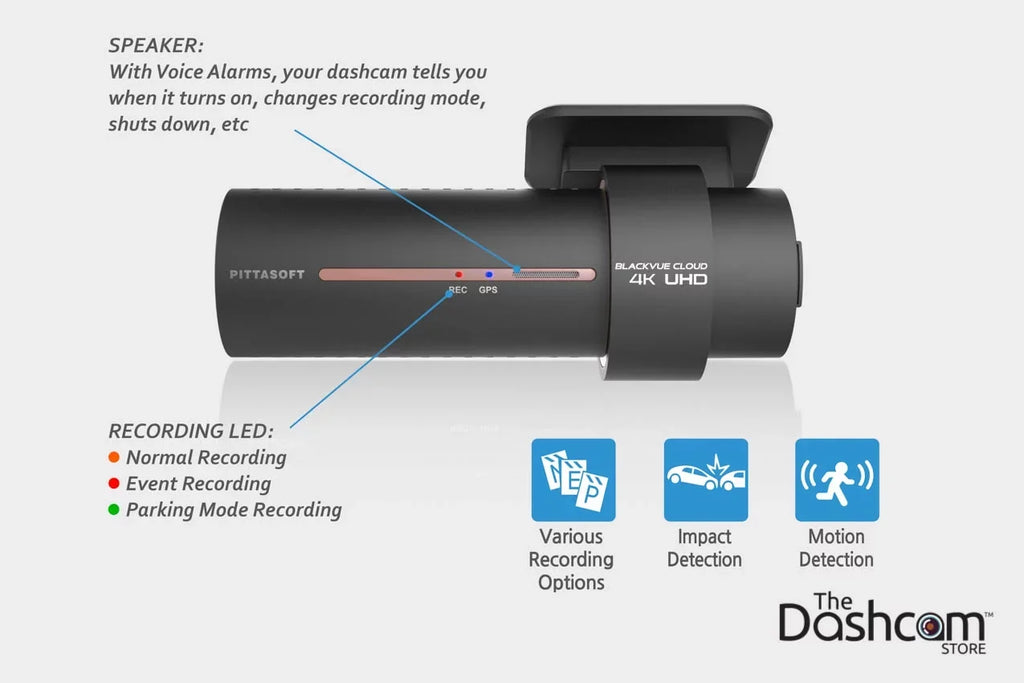 BlackVue DR900S-1CH Single Lens 4K GPS WiFi Cloud-Capable Dashcam w/ 128 Gigabytes Memory Card