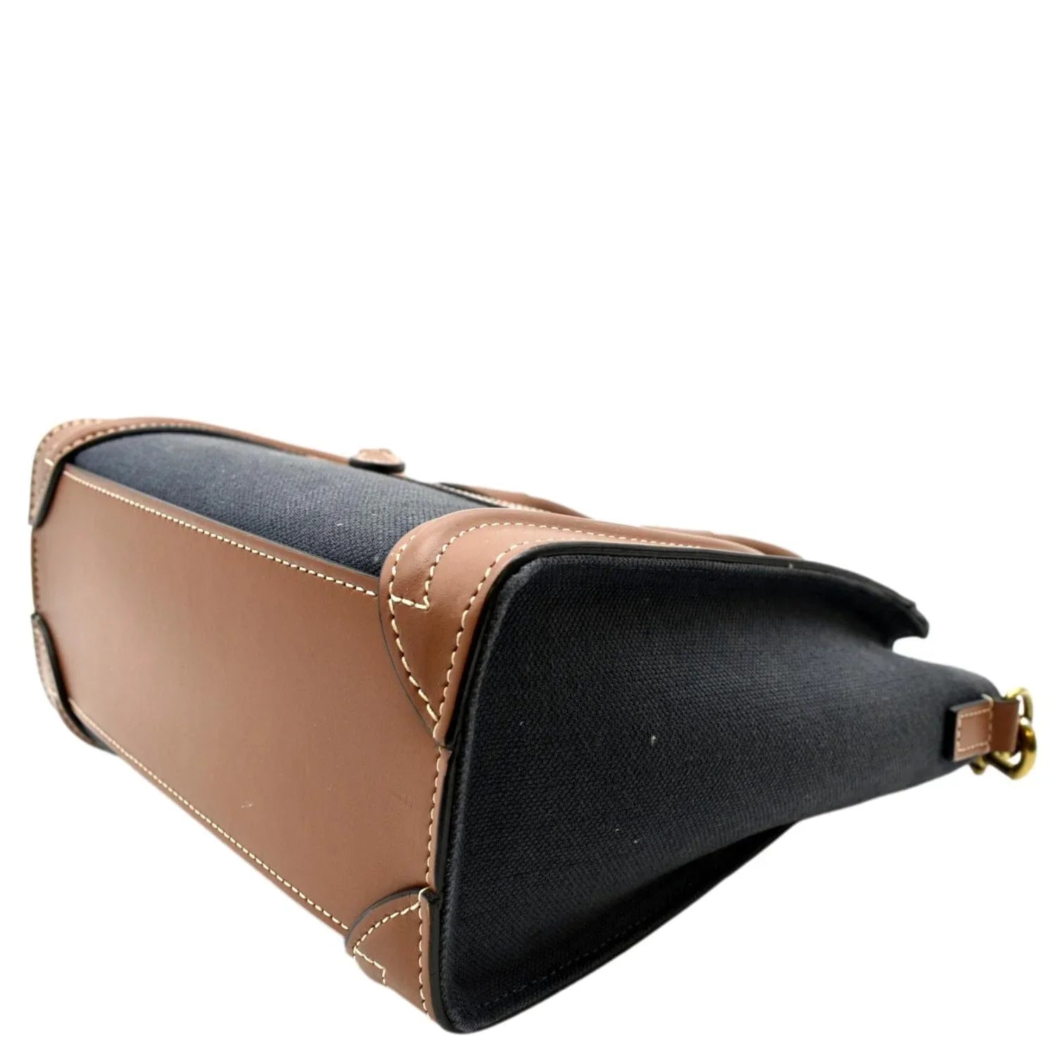 Pre-owned CELINE Luggage Denim Leather Tote Crossbody Bag Bicolor