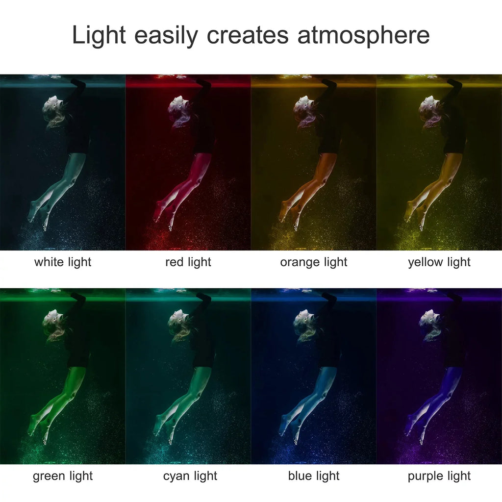 Walmeck Andoer SL-20 Waterproof RGB Fill Video 8 Modes CRI95+ Dimmable IPX8 Underwater 40M Built-in Rechargeable Battery for Diving Snorkeling Underwater Photography Video Replacement for GoPro