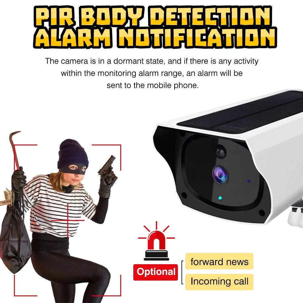 MDHAND 1080P Home Security Camera System Outdoor, Solar Camera Pro Wireless Outdoor Surveillance Camera, IP66, AI Detection + 32 Gigabytes Memory Card