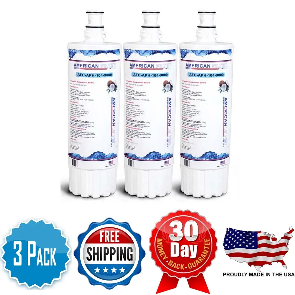 AFC Brand , Water Filters , Model # AFC-APH-104-9000 , Compatible with CUNO® HF25 - 3 Pack - Made in U.S.A.