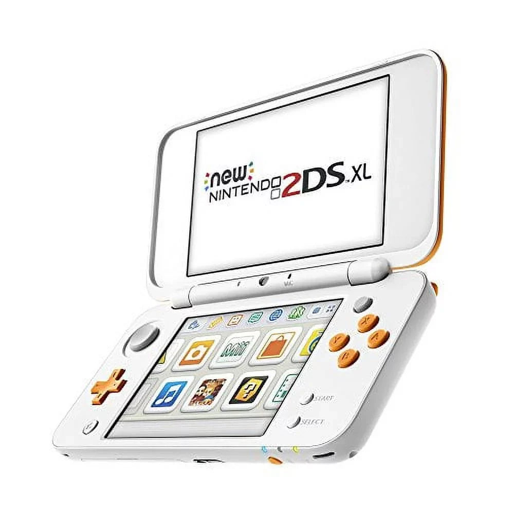 Restored Nintendo New 2DS XL White Orange Gaming Console w/ Stylus SD Card and Charger (Refurbished)
