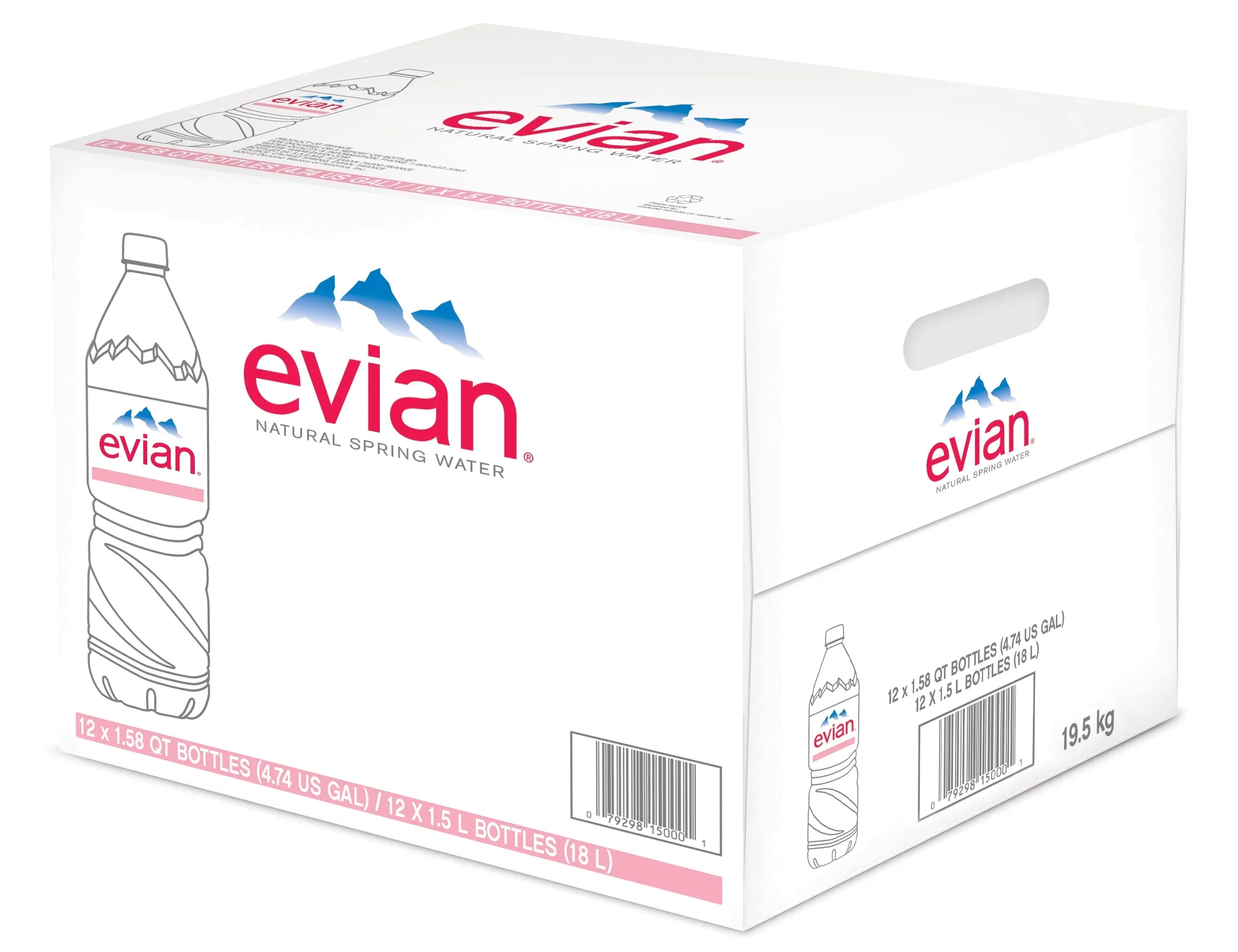 evian Natural Spring Water, 50.7 Fl Oz, 12 Count Bottles