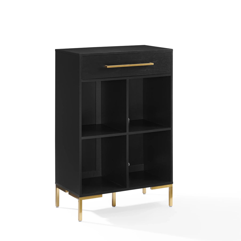 Crosley Furniture Juno Cube Bookcase and Record Player Stand with Storage for Vinyl Records
