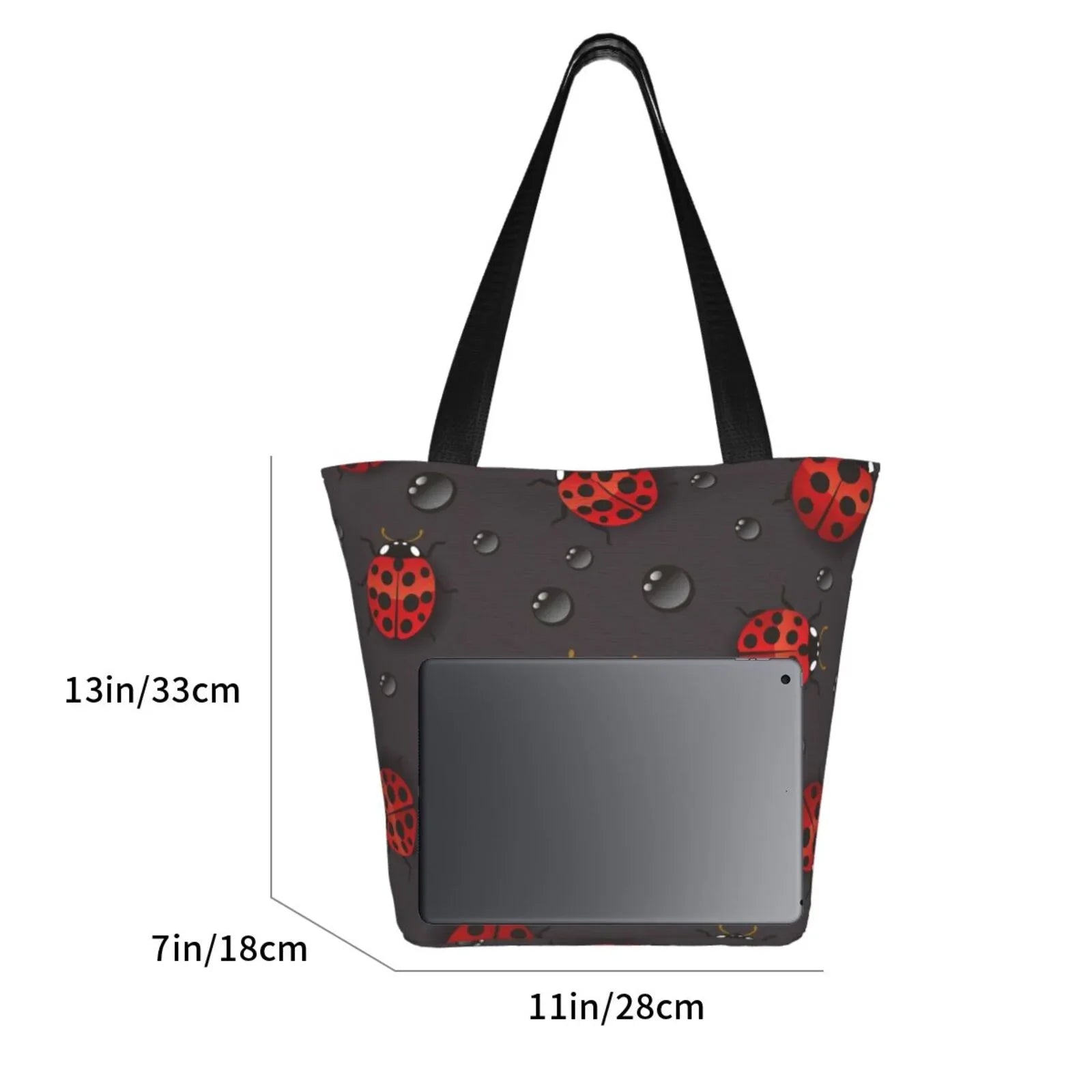 Lukts Red Ladybugs On Dark Background Tote Bag,Shoulder Bag Women'S Hobos Handbags Large Capacity Shopping Bag