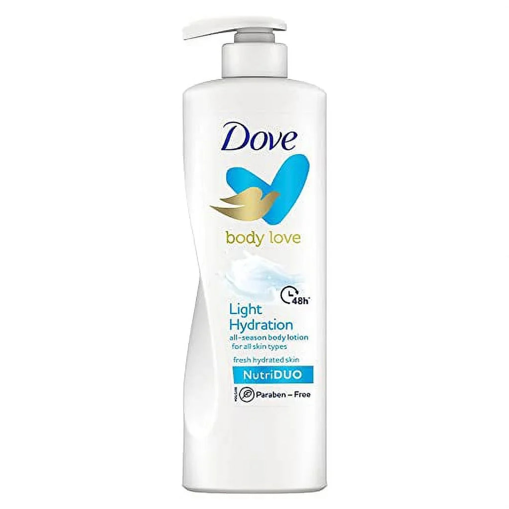 Dove Body Love Light Hydration Body Lotion For All Skin Types Paraben Free, 48hrs Moisturisation with Plant Based moisturiser, Fresh Hydrated Skin 400ml
