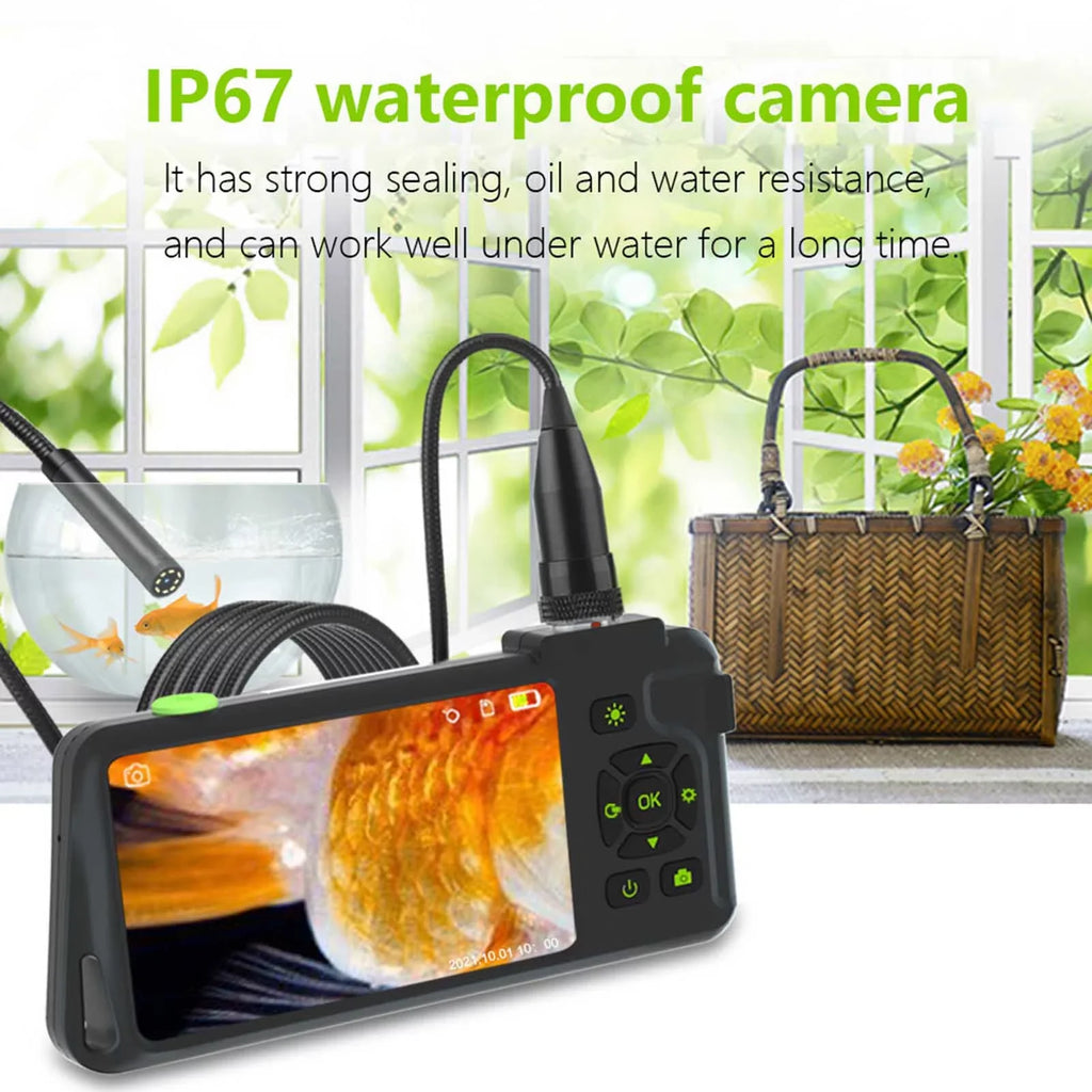 Docooler Industrial with 4.5-inch IPS Color Display 1080P Photos Videos Snake with 8 Borescope IP67 Waterproof 2 Million Pixels Inspection with TF Slot for Maintenance