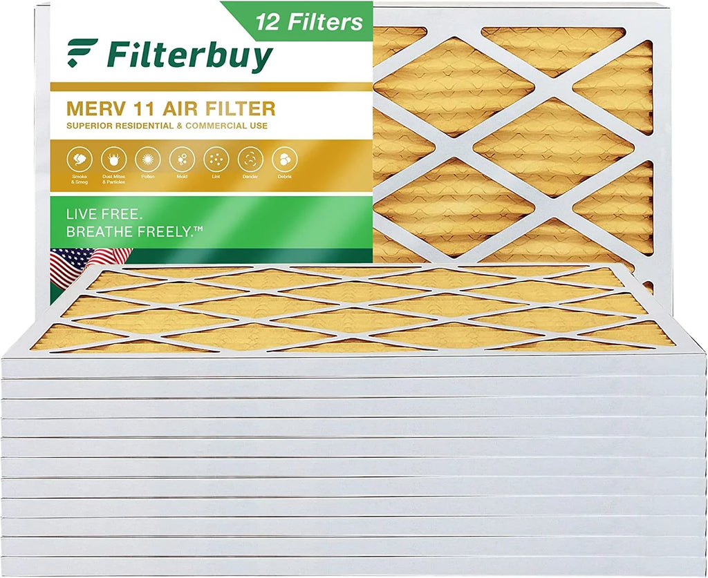 Filterbuy 16x36x1 MERV 11 Pleated HVAC AC Furnace Air Filters (12-Pack)