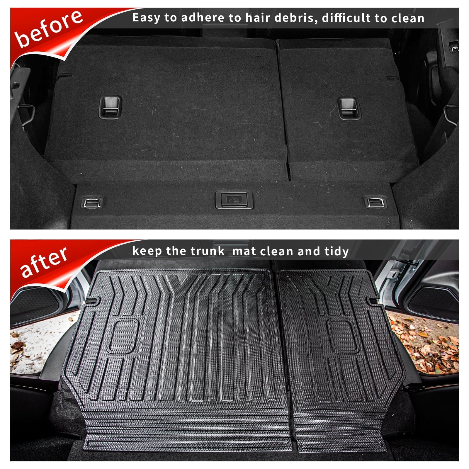 Fit 2022-2024 Honda Civic Hatchback Backrest Mats TPE All Weather Trunk Mat 2023 Civic Hatchback Accessories