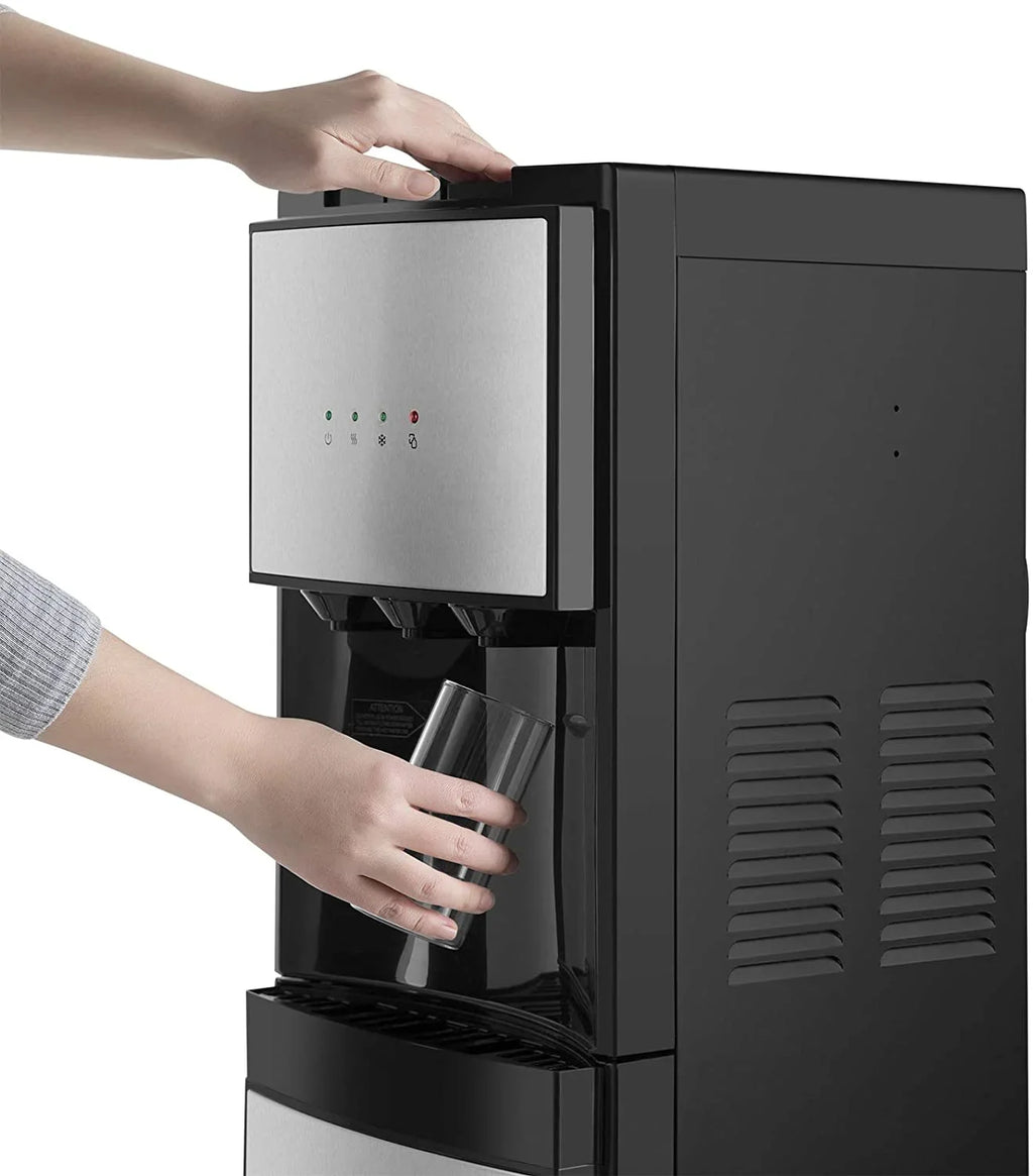COSVALVE 5 Gallon Bottom Loading Hot Cold Normal Water Dispenser (Silver, Black)