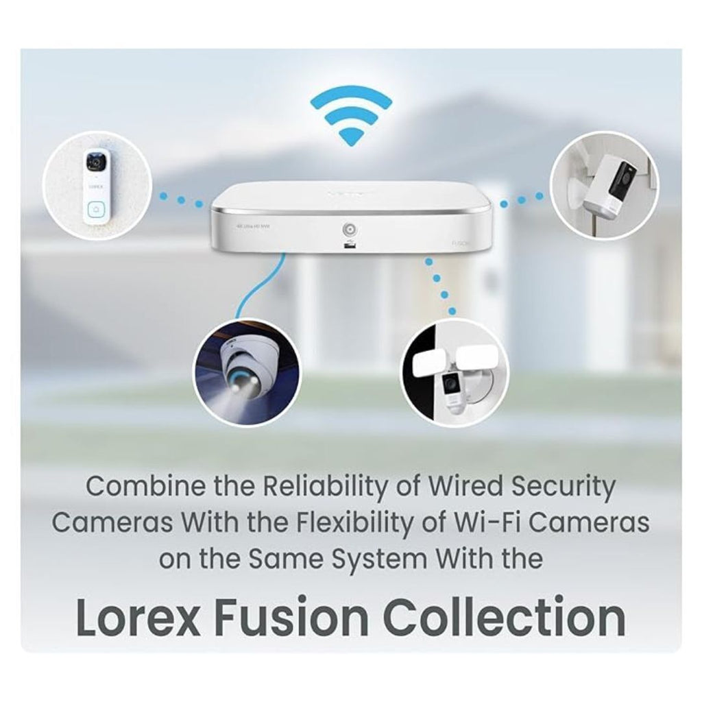 Lorex Fusion 4K 12 Camera Capable 8 Wired and 4 Wi-Fi 2TB DVR with Smart Motion Detection, Active Deterrence, and Smart Home Compatibility