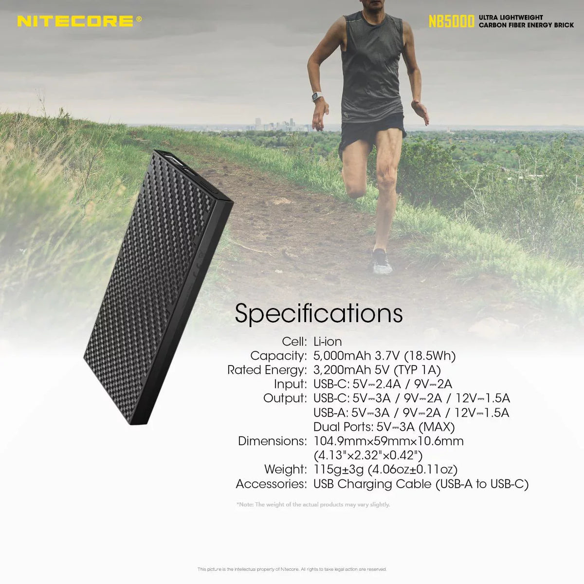 COMBO: Nitecore MH12 V2 CREE XP-L2 V6 LED Flashlight -1200 Lumens w/ 21700 Battery and Nitecore NB10000 10,000mAh Power Bank
