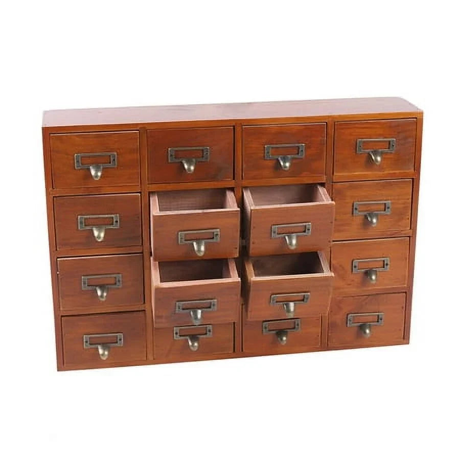 Retro Wood Apothecary Cabinet 16 Drawers Desk Drawer Organizer Storage Box