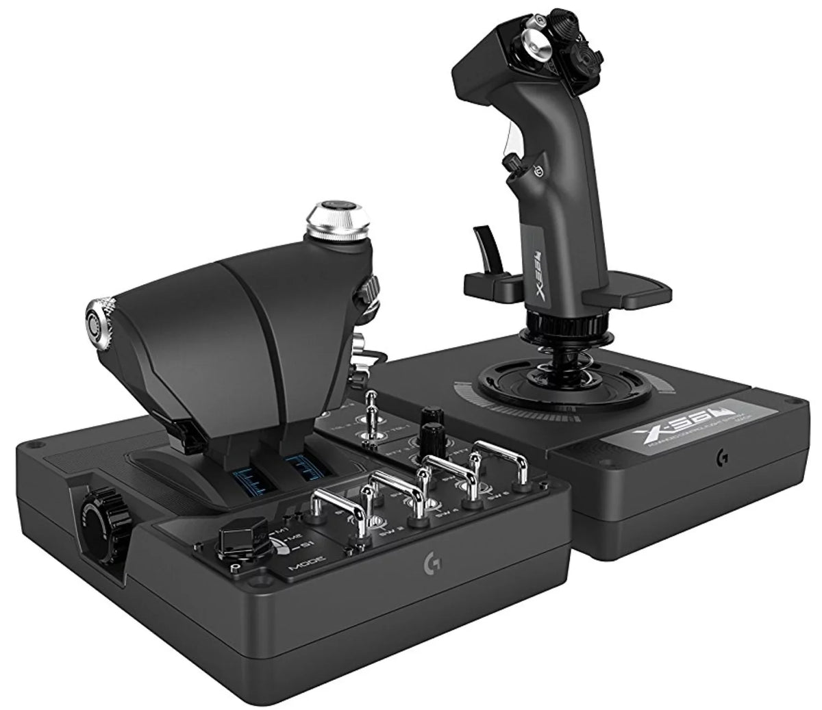 Logitech G X56 H.O.T.A.S Throttle and Joystick Flight Simulator Game Controller for PC - Black