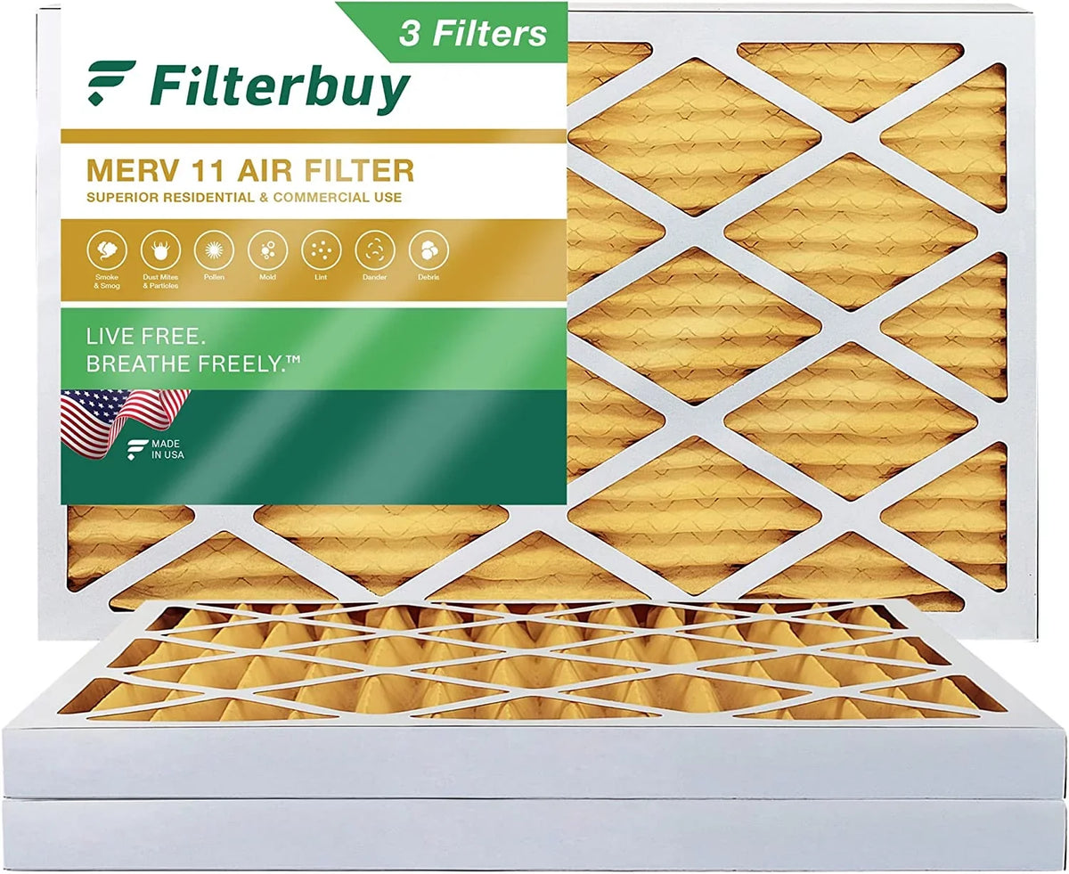 Filterbuy 8x24x2 MERV 11 Pleated HVAC AC Furnace Air Filters (3-Pack)