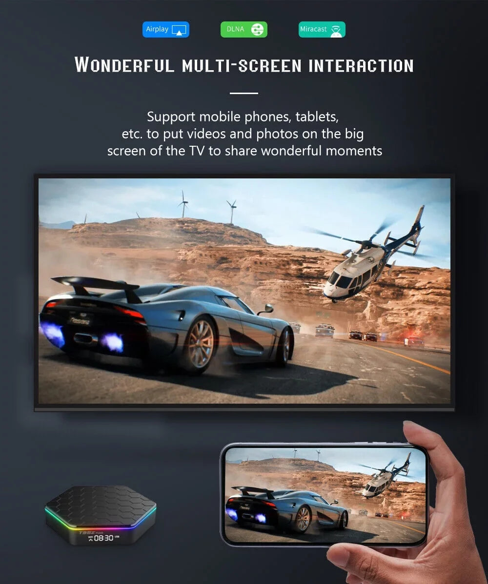 KingFurt Quad Core 8K HD Video 64GB Memory 6K Stream Player 2023 T95Z Plus Smart Android 12.0 TV Box