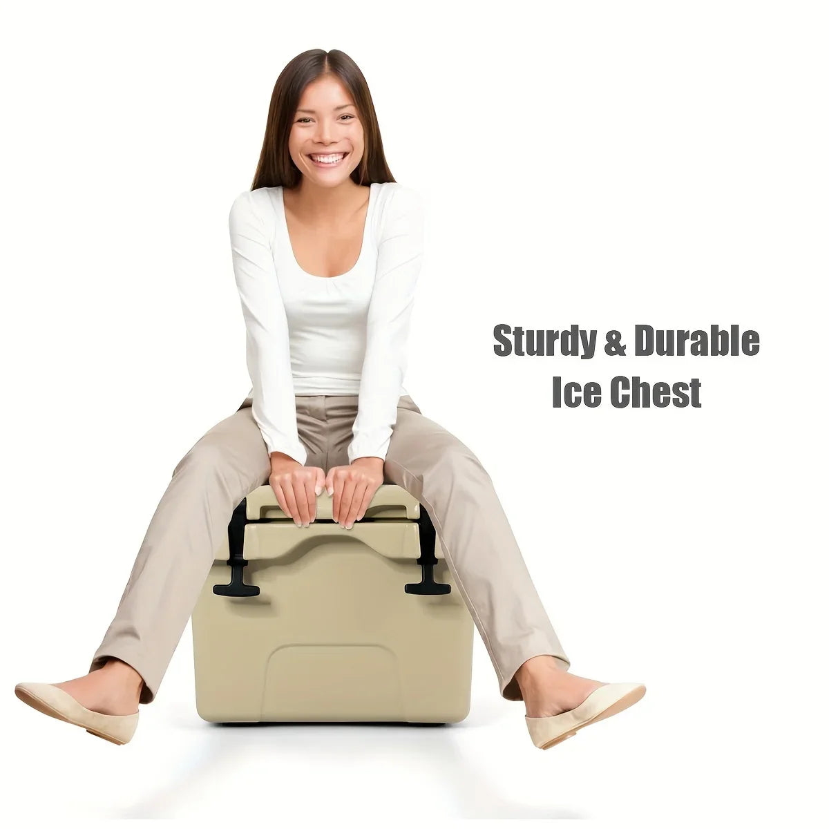 COSTWAY 16-Quart Cooler - Durable Leak-Proof Ice Chest, Keeps 24 Cans Chilled - Ideal for Outdoor Camping & Picnics