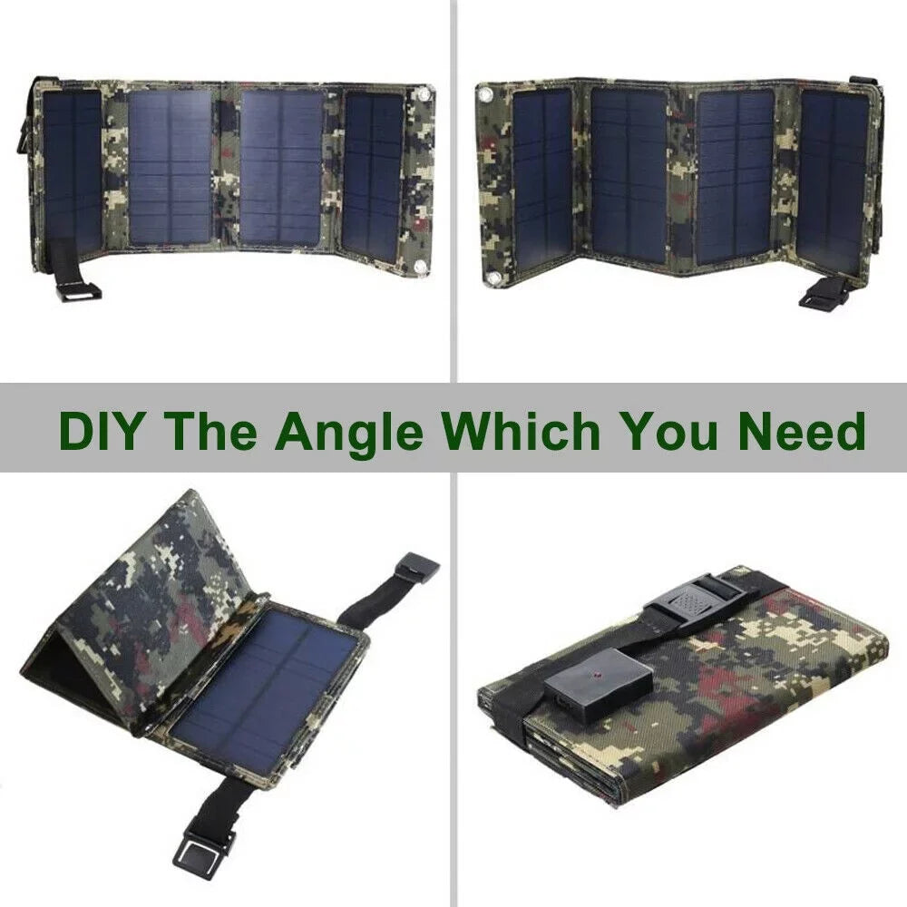 Foldable Outdoor 80W USB Solar Panel Portable Phone Charger Camping Hiking Rechargeable Battery High Quality