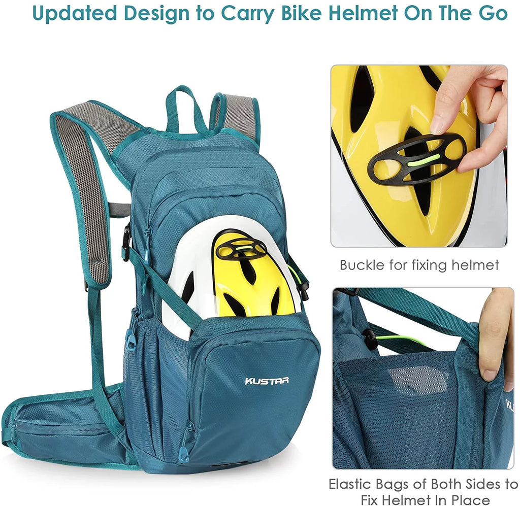 KUSTAR Hydration Pack Backpack with 2L Leakproof Water Bladder BPA Free,Lightweight Water Backpack for Hiking,Running,Cycling,Camping,Blue