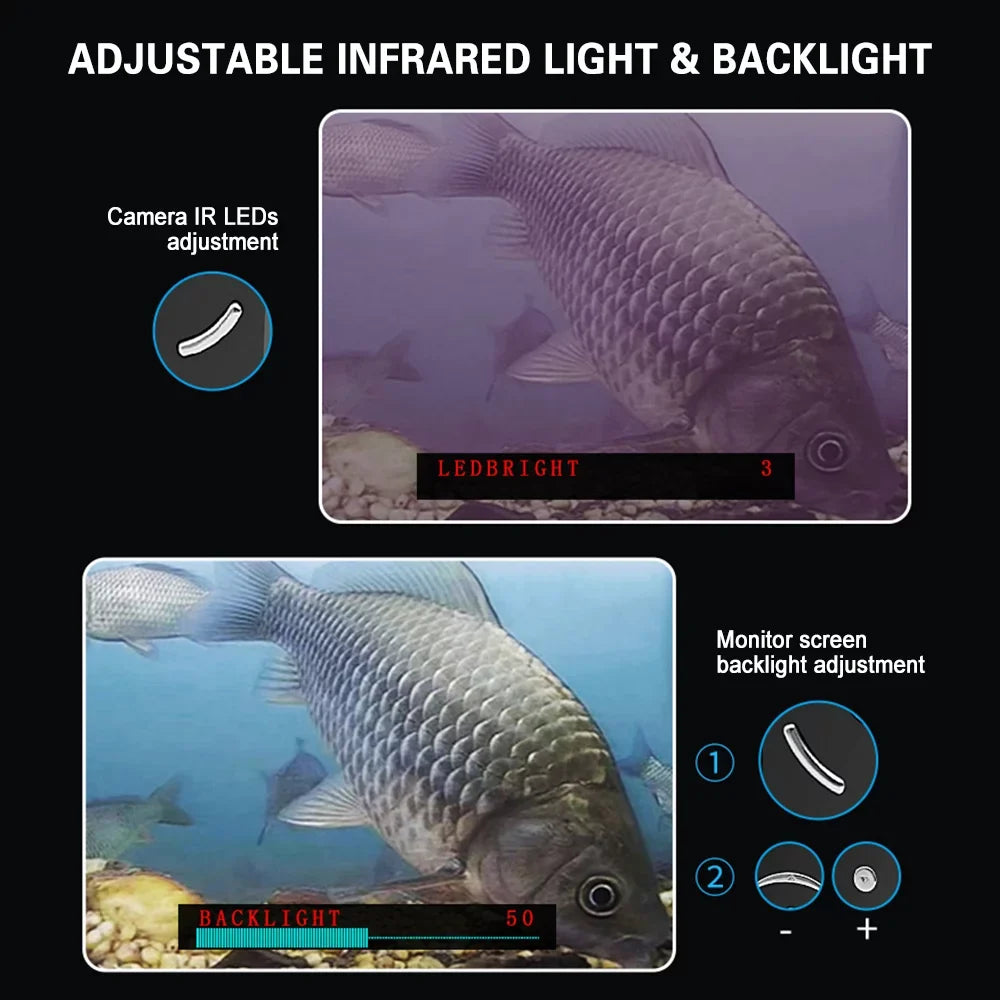 Portable Underwater Fishing Camera Waterproof 720P Fish Finder with LCD Display Ideal for Sea Boat Fishing