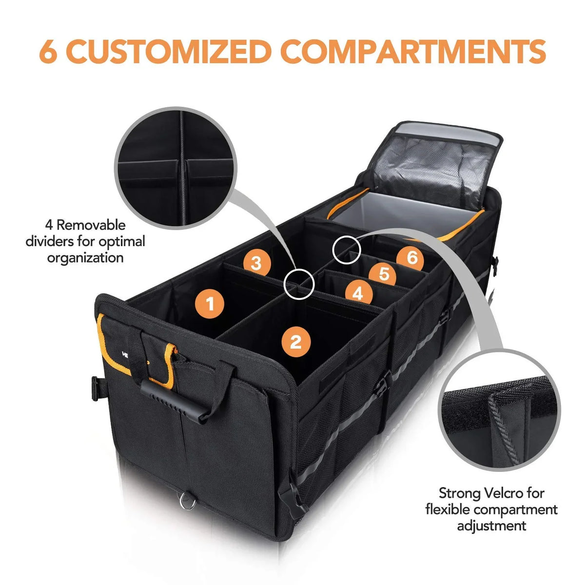 Car storage box large capacity foldable car trunk storage bag