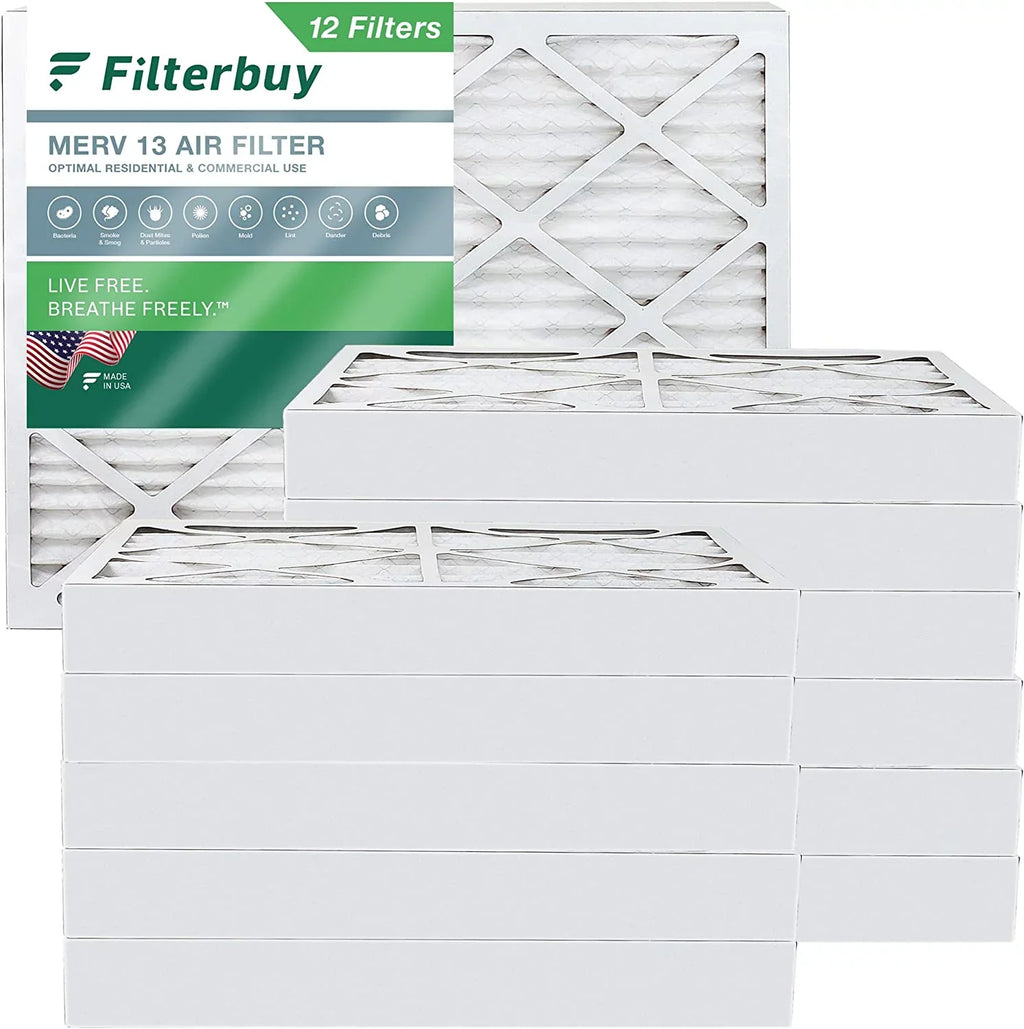 Filterbuy 20x24x4 MERV 13 Pleated HVAC AC Furnace Air Filters (12-Pack)