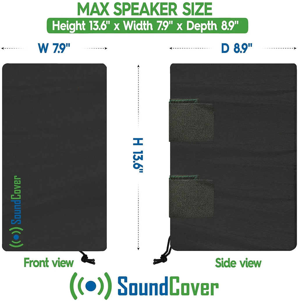 Outdoor Speaker Covers: Black, Medium Size (H 13.6" x W 7.9" x D 8.9"), Compatible with Yamaha AW294, Definitive Technology AW 5500, Polk Audio Atrium 6, Yamaha AW350, and Bose 251