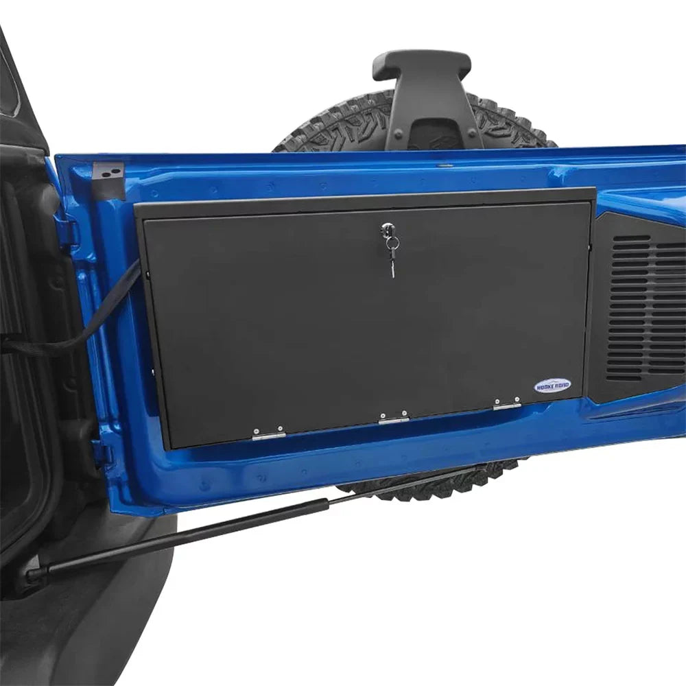Hooke Road Fit 2021-2023 Ford Bronco Folding Tailgate Table Lockable Steel Storage Box Black