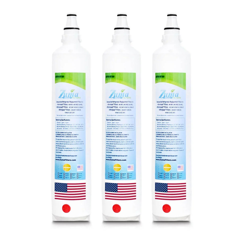 ZUMA Brand , Water Filters , Model # ZWFZ1-RF750 , Compatible with Subzero® BI36UIDSPHRH - 3 Pack - Made in U.S.A.
