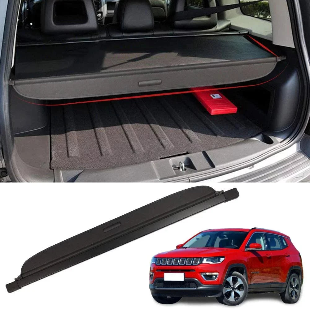 Fit Jeep Compass Patriot 2007-2016 Retractable Cargo Cover for 2007 2008 2009 2010 2011 2012 2013 2014 2015 2016 Jeep Patriot Compass SUV Accessory Black Rear Trunk Security Shade Cover
