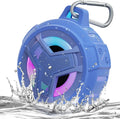 EBODA Waterproof Bluetooth Shower Speaker, IPX7 Floating Portable Wireless Small Speakers, 24H Playtime with Light for Hiking, Pool, Beach, Kayak Accessories, Gifts for Men, Boys - Light Blue